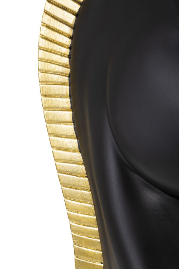 Cavalo Preto E Dourado Cm ø 18,5x50