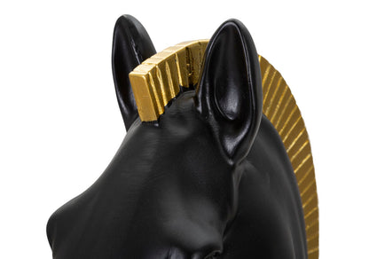 Cavalo Preto E Dourado Cm ø 18,5x50