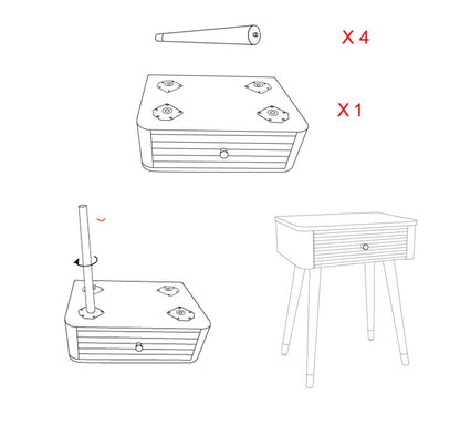 Mesa de Cabeceira Matera Cm 45x32x62