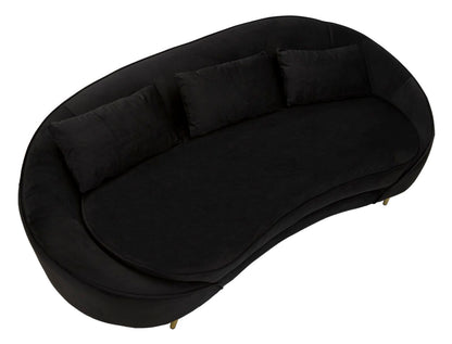 Sofá 3 lugares Oslo com Cuscini Preto Cm 185x84x68