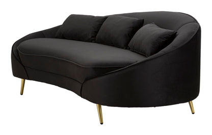 Sofá 3 lugares Oslo com Cuscini Preto Cm 185x84x68