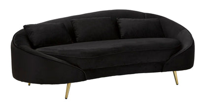 Sofá 3 lugares Oslo com Cuscini Preto Cm 185x84x68