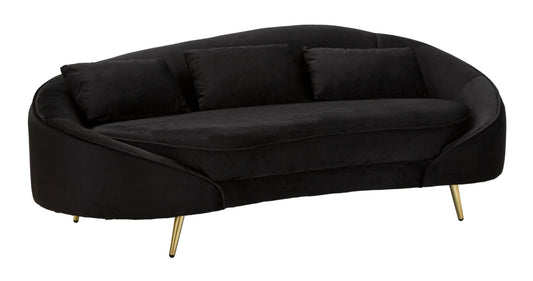 Sofá 3 lugares Oslo com Cuscini Preto Cm 185x84x68