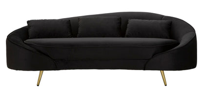 Sofá 3 lugares Oslo com Cuscini Preto Cm 185x84x68