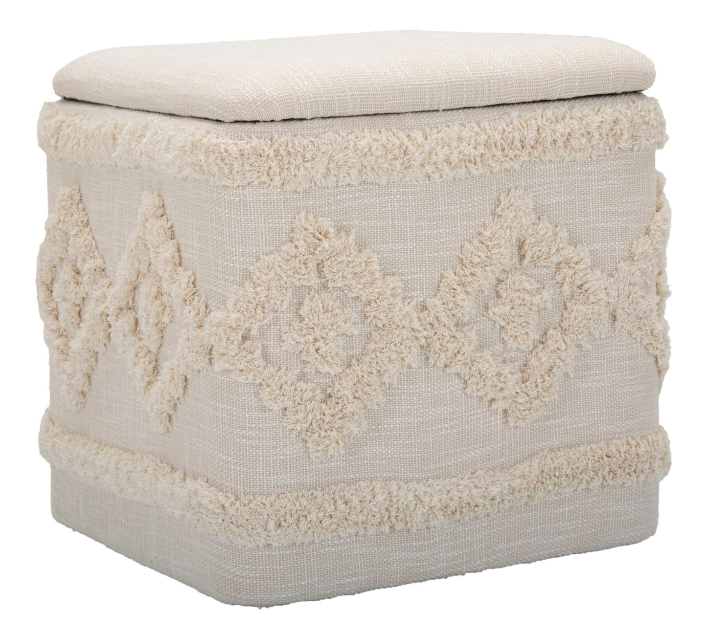 Pufe Recipiente Damasco Quadrato Cm 40x40x40