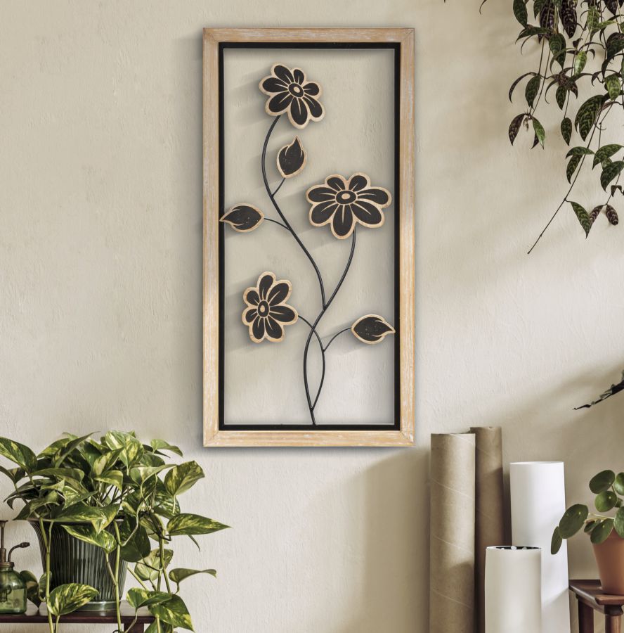 Painel em Ferro E Madeira Girish -B- Cm 30x2,5x60