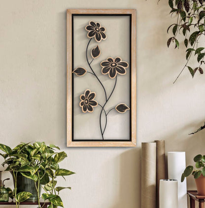 Painel em Ferro E Madeira Girish -B- Cm 30x2,5x60
