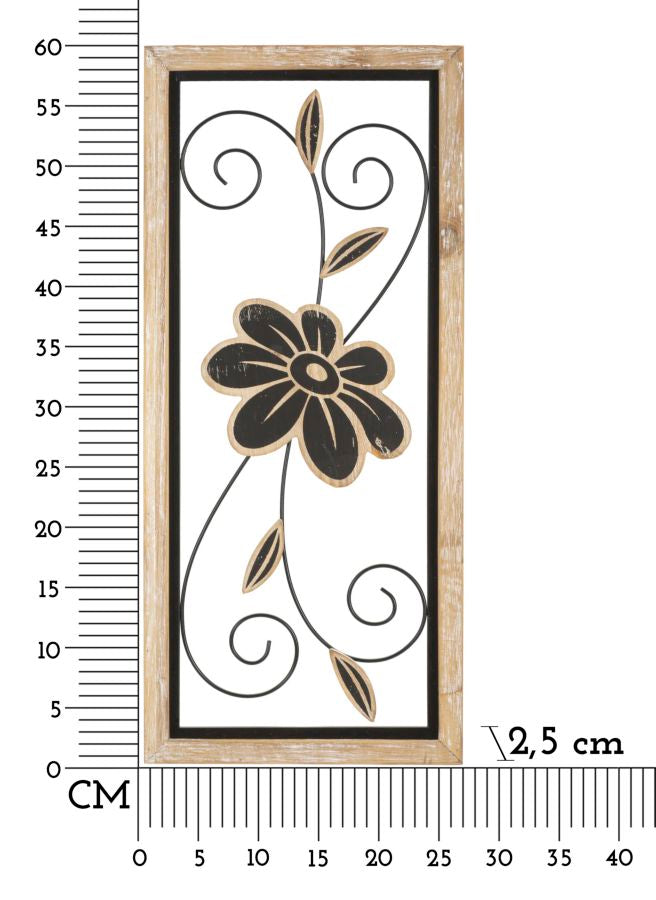 Painel em Ferro E Madeira Koman -A- Cm 26x2,5x60