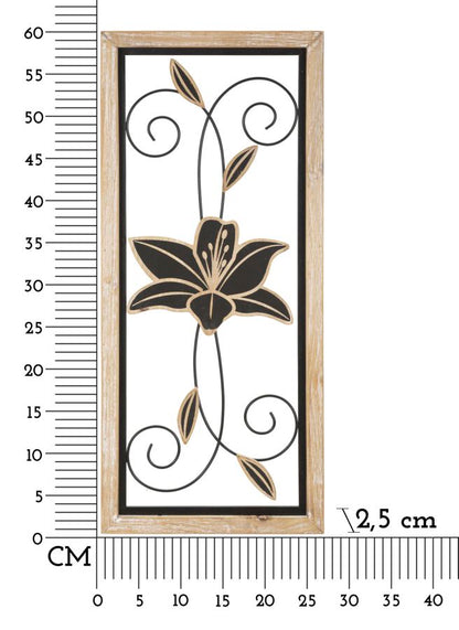 Painel em Ferro E Madeira Koman -B- Cm 26x2,5x60