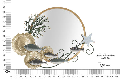 Espelho D Muro Fish Cm 88,9x7,6x65,4