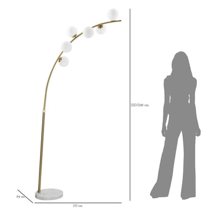 Candeeiro de Pé Glamy Arc 6 Luci Cm 130x45x220-246