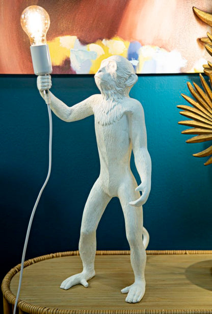 Candeeiro de Mesa Monkey Branco Cm ø 26x34x55