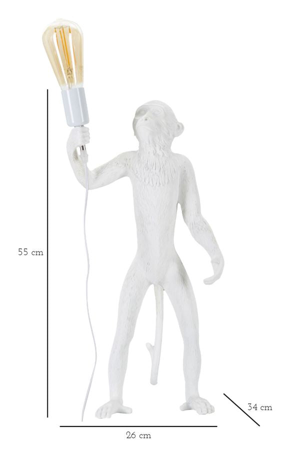Candeeiro de Mesa Monkey Branco Cm ø 26x34x55