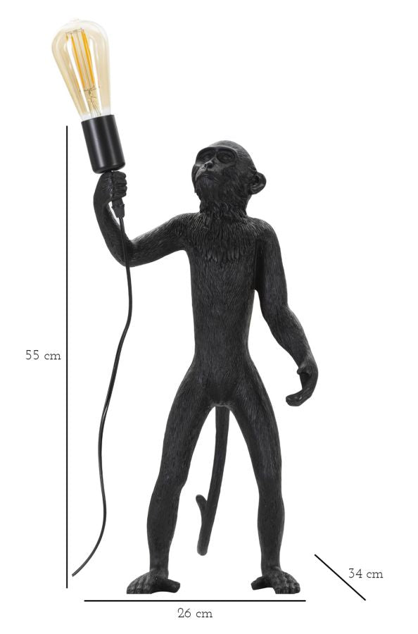 Candeeiro de Mesa Monkey Preto Cm ø 26x34x55