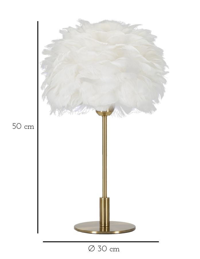 Candeeiro de Mesa Ball Feather Cm ø 30x50
