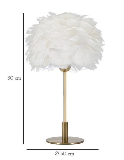 Candeeiro de Mesa Ball Feather Cm ø 30x50