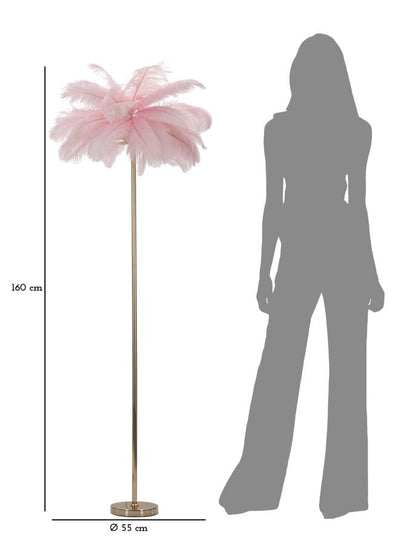 Candeeiro de Pé Palmeira Rosa Cm ø 55x160