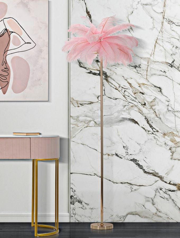 Candeeiro de Pé Palmeira Rosa Cm ø 55x160