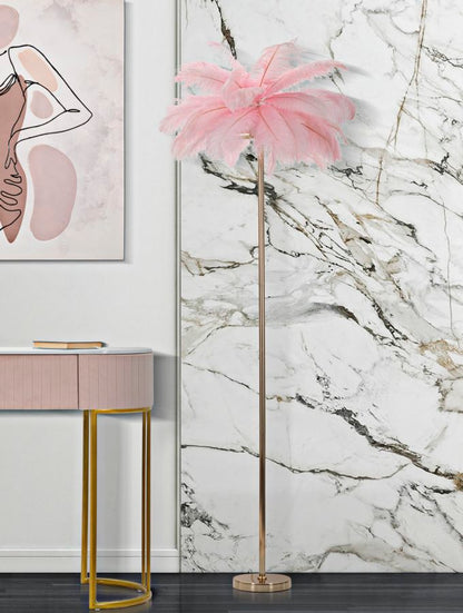 Candeeiro de Pé Palmeira Rosa Cm ø 55x160
