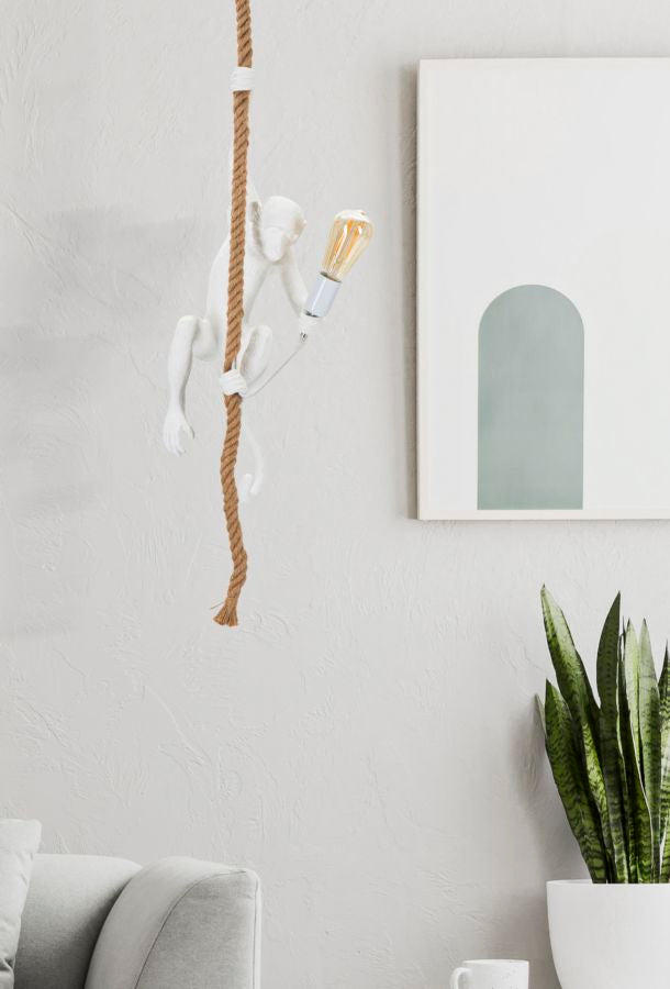 Candeeiro de Teto Monkey Branco Cm ø 27x32x60