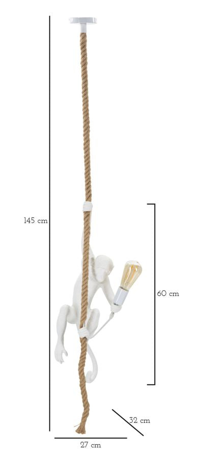 Candeeiro de Teto Monkey Branco Cm ø 27x32x60