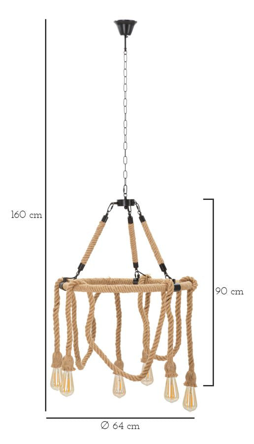 Candeeiro de Teto Rope Circle Cm ø 64x90