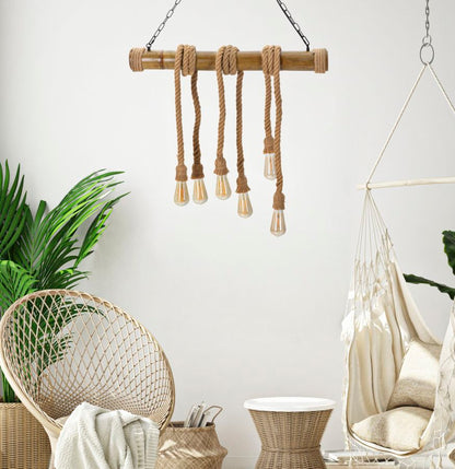 Candeeiro de Teto Bamboo Rope Cm 80x15x120