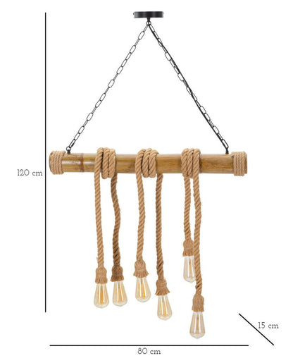 Candeeiro de Teto Bamboo Rope Cm 80x15x120