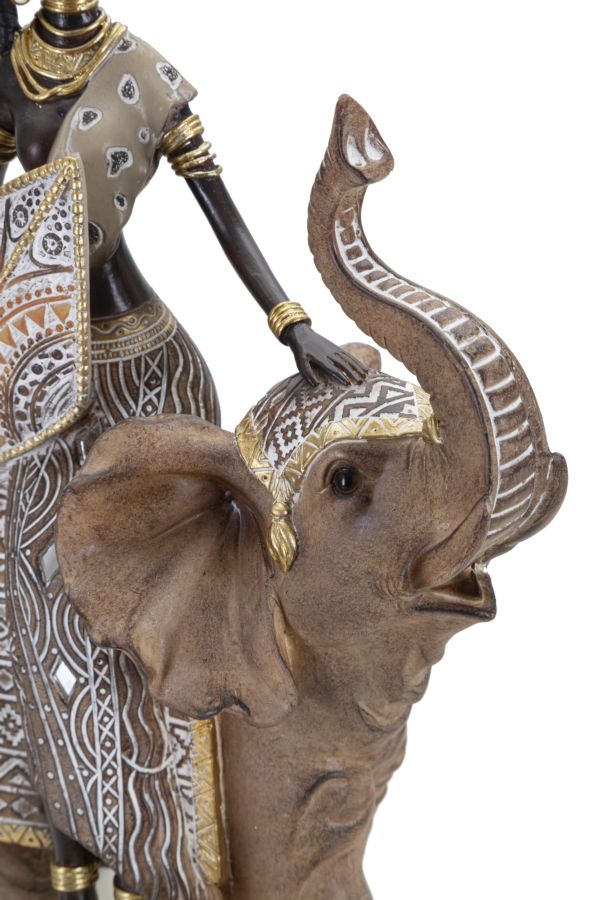 Masai Tribal com Elefante Cm 22,5x12x32,5