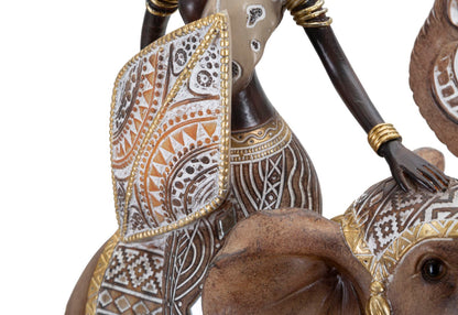 Masai Tribal com Elefante Cm 22,5x12x32,5