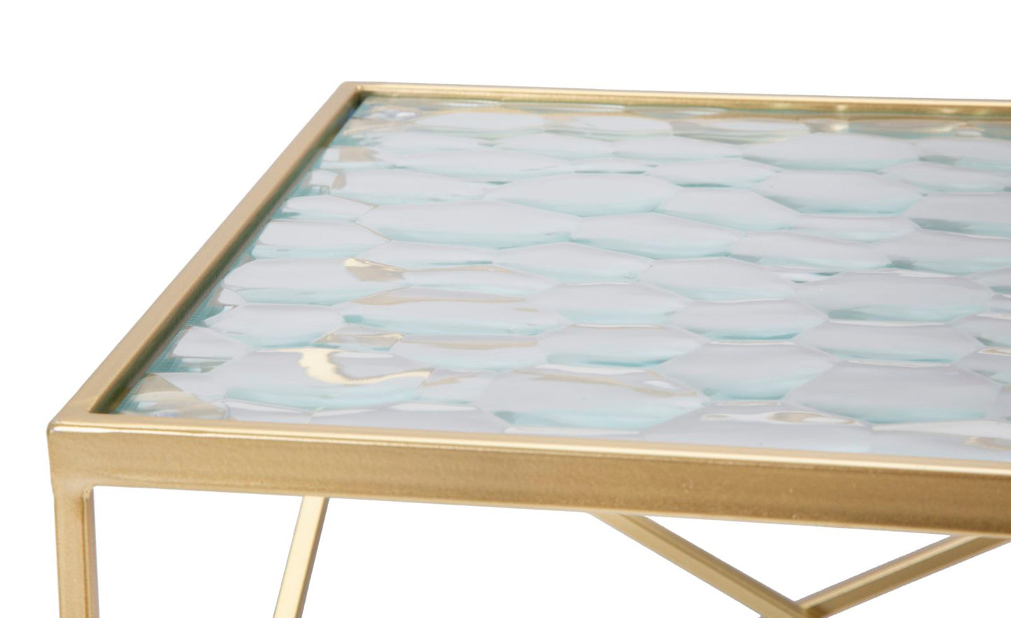 Mesas Auxiliares Glassy Par Cm 31,5x31,5x68-28x28x64