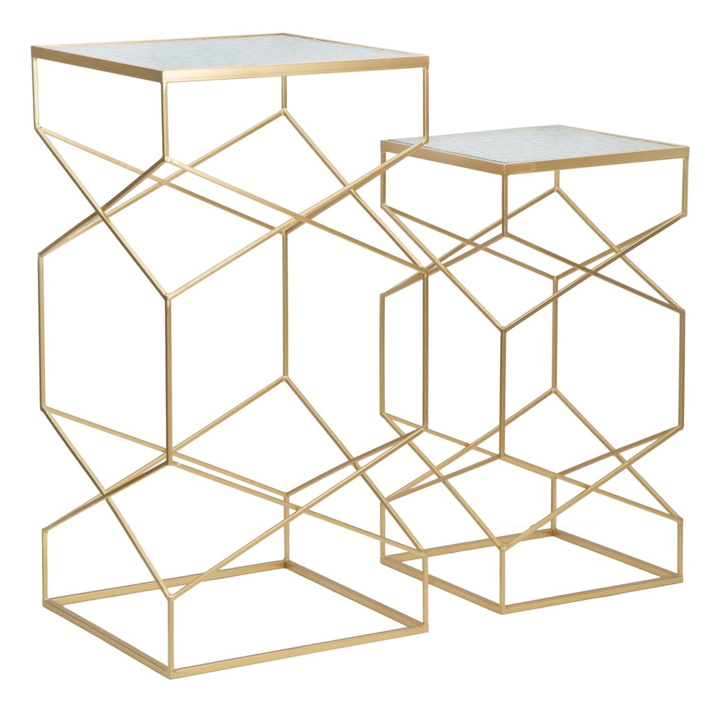 Mesa para telefone Glassy Par Cm 50x50x100-40x40x80