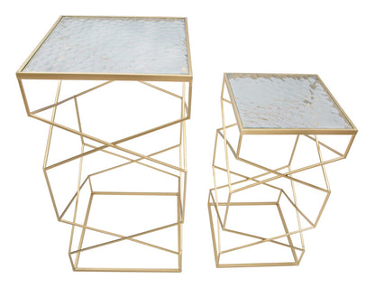 Mesa para telefone Glassy Par Cm 50x50x100-40x40x80