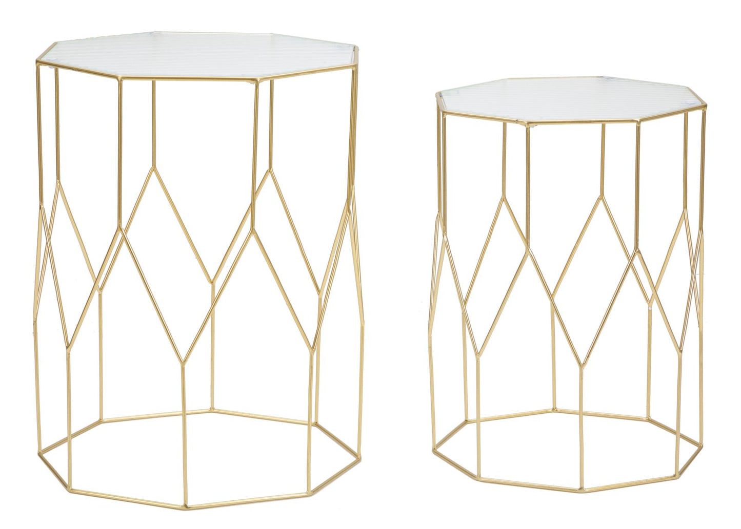 Mesas Auxiliares New Glass Par Cm ø 37x47-31x42