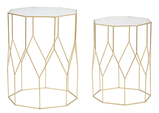 Mesas Auxiliares New Glass Par Cm ø 37x47-31x42