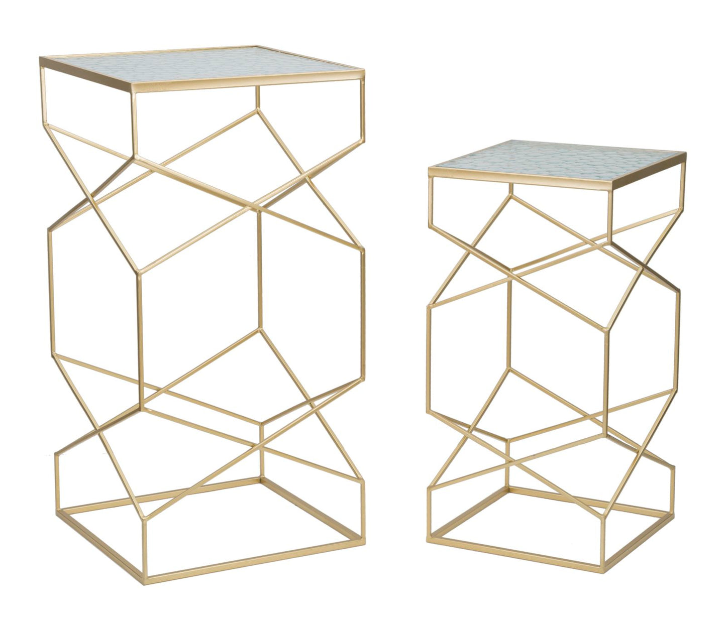 Mesa para telefone Glassy Par Cm 50x50x100-40x40x80