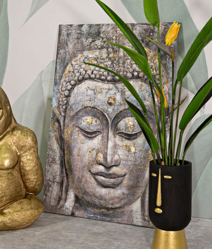 Pintura Sobre Tela Rosto Buda Light -A- Cm 80x3x120