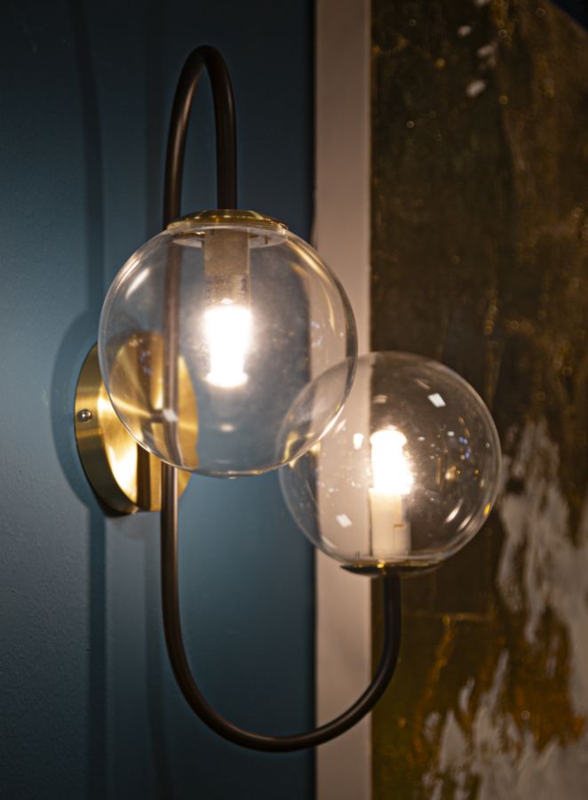 Candeeiro de Parede Iron Preto Cm 36x24x45