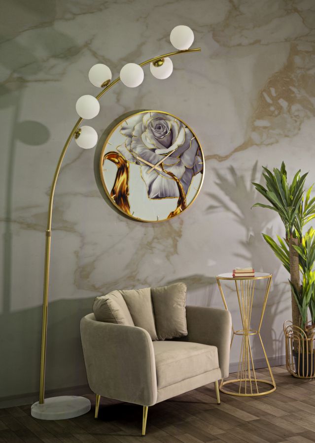 Candeeiro de Pé Glamy Arc 6 Luci Cm 130x45x220-246