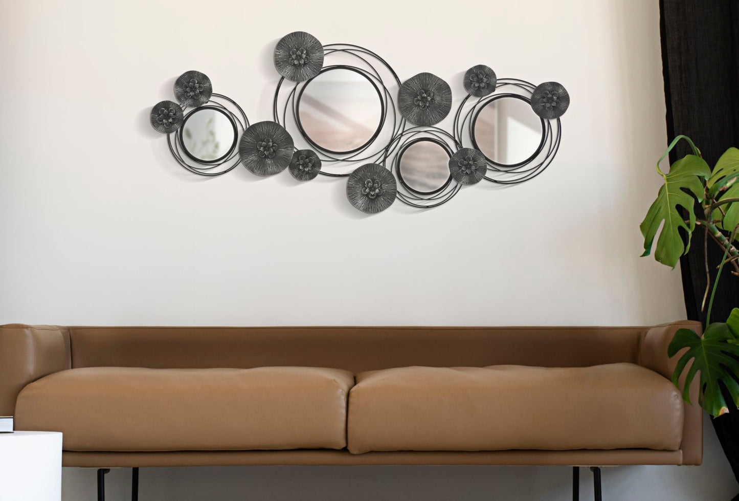 Painel Espelho Dark Redondo Cm 117x5,5x49