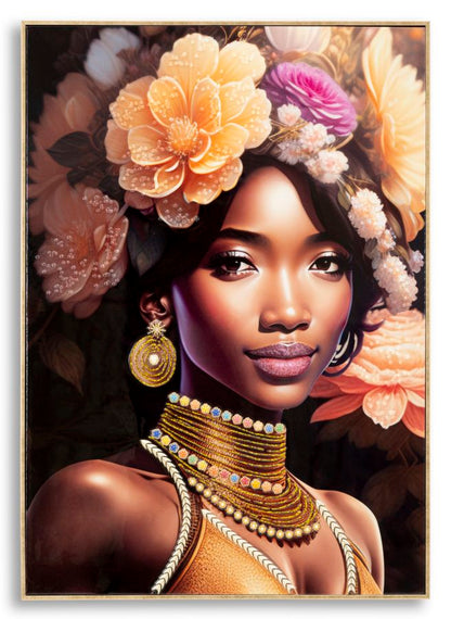 Pintura Sobre Tela com Moldura Zena -A- Cm 72x4,5x102