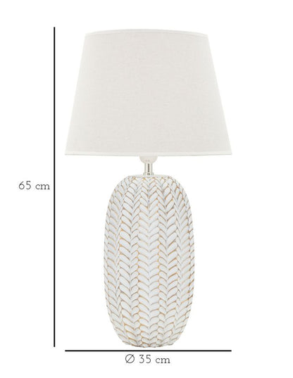 Candeeiro de Mesa Resina Folha Cm ø 35x65