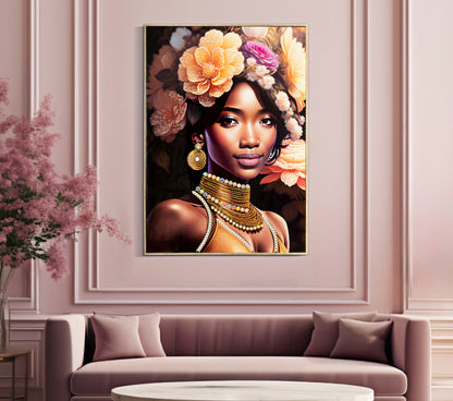 Pintura Sobre Tela com Moldura Zena -A- Cm 72x4,5x102