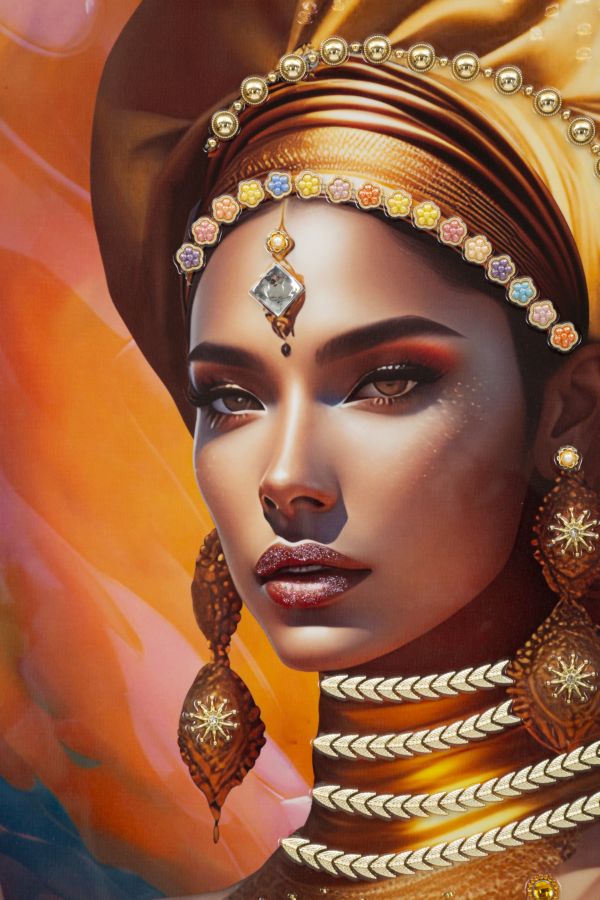 Pintura Sobre Tela com Moldura Samira -B- Cm 72x4,5x102