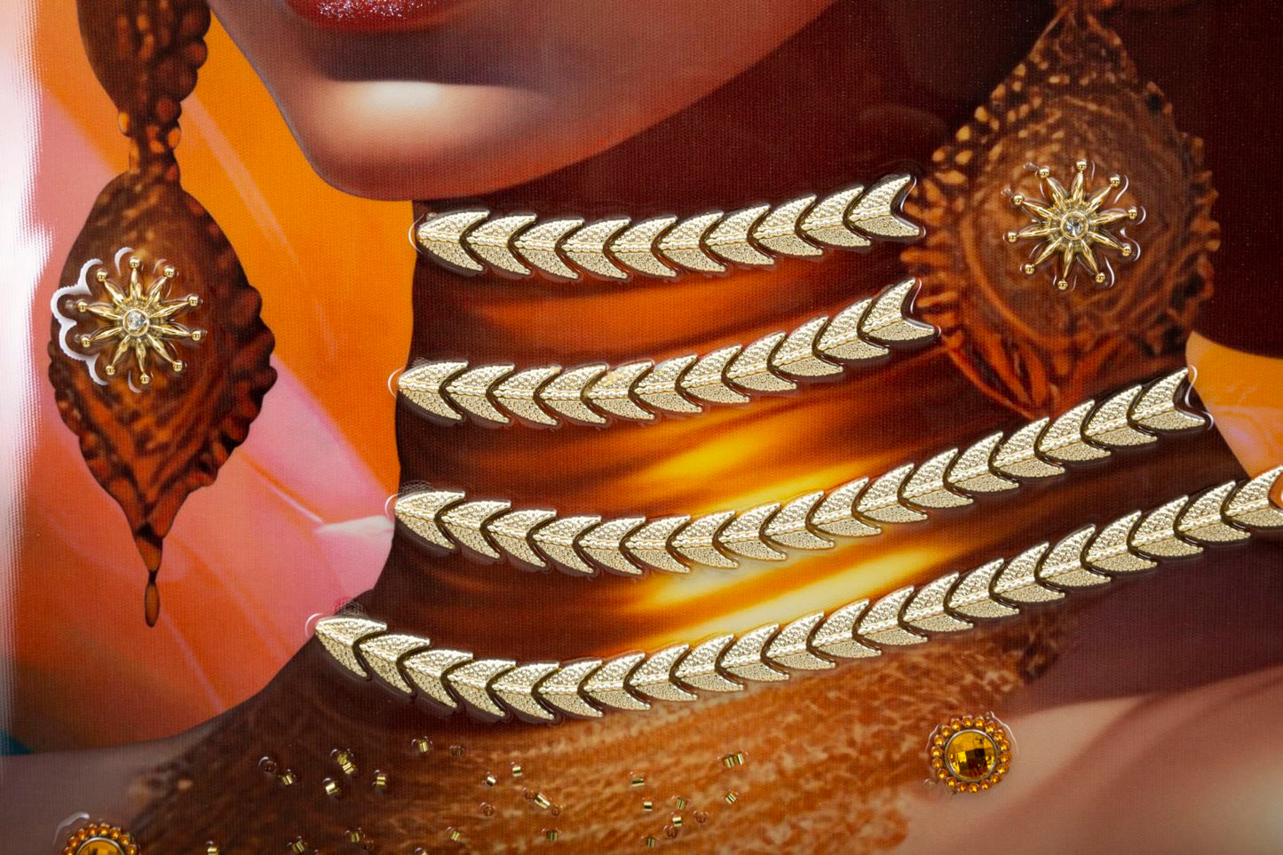 Pintura Sobre Tela com Moldura Samira -B- Cm 72x4,5x102