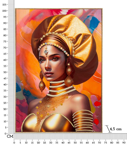 Pintura Sobre Tela com Moldura Samira -B- Cm 72x4,5x102