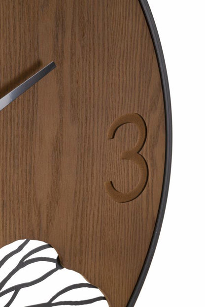 Orlogio de Parede Wood Folha Cm ø 60x2