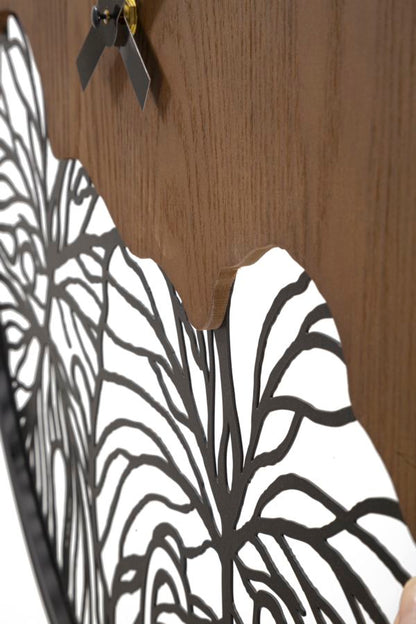 Orlogio de Parede Wood Folha Cm ø 60x2