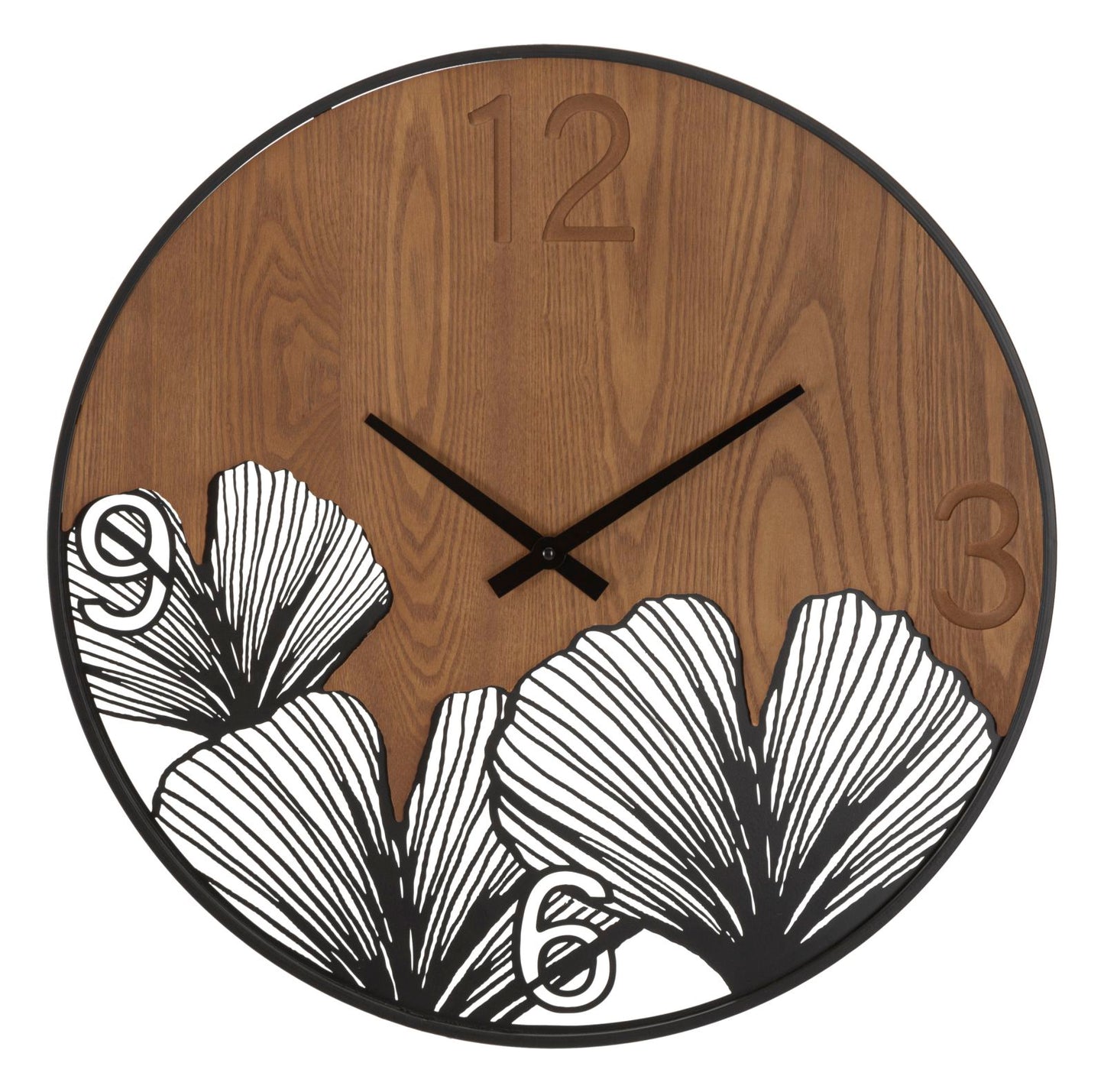 Relógio de Parede Super Wood Folha Cm ø 60x2