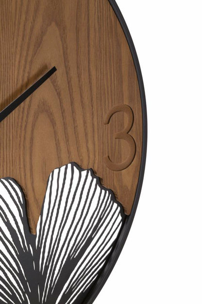 Relógio de Parede Super Wood Folha Cm ø 60x2